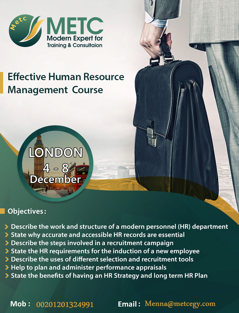 Effective Human Resource management course|menn@metcegy.com Effect10