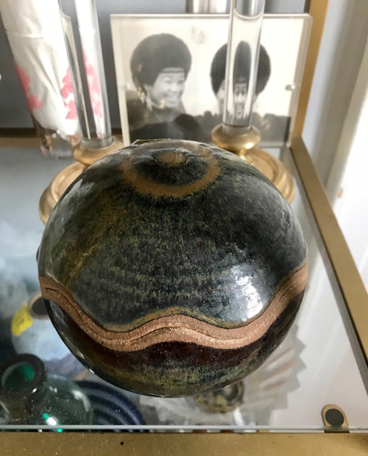 Unknown Initials/Marking on Art Pottery Sphere Shaped Lidded Bowl Fullsi20