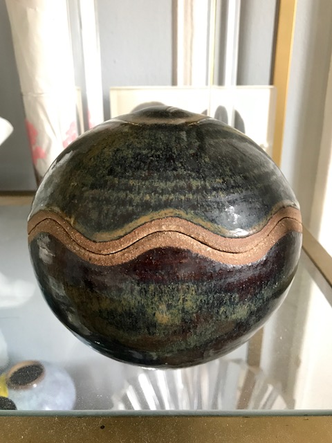 Unknown Initials/Marking on Art Pottery Sphere Shaped Lidded Bowl