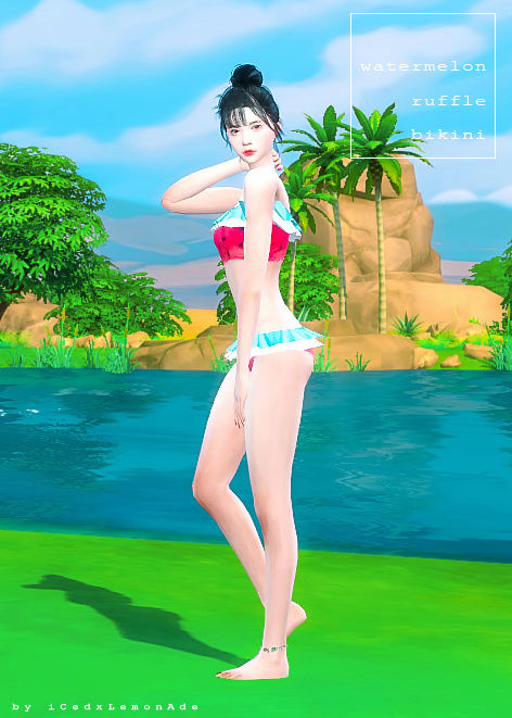 Watermelon Ruffle Bikini Previe12