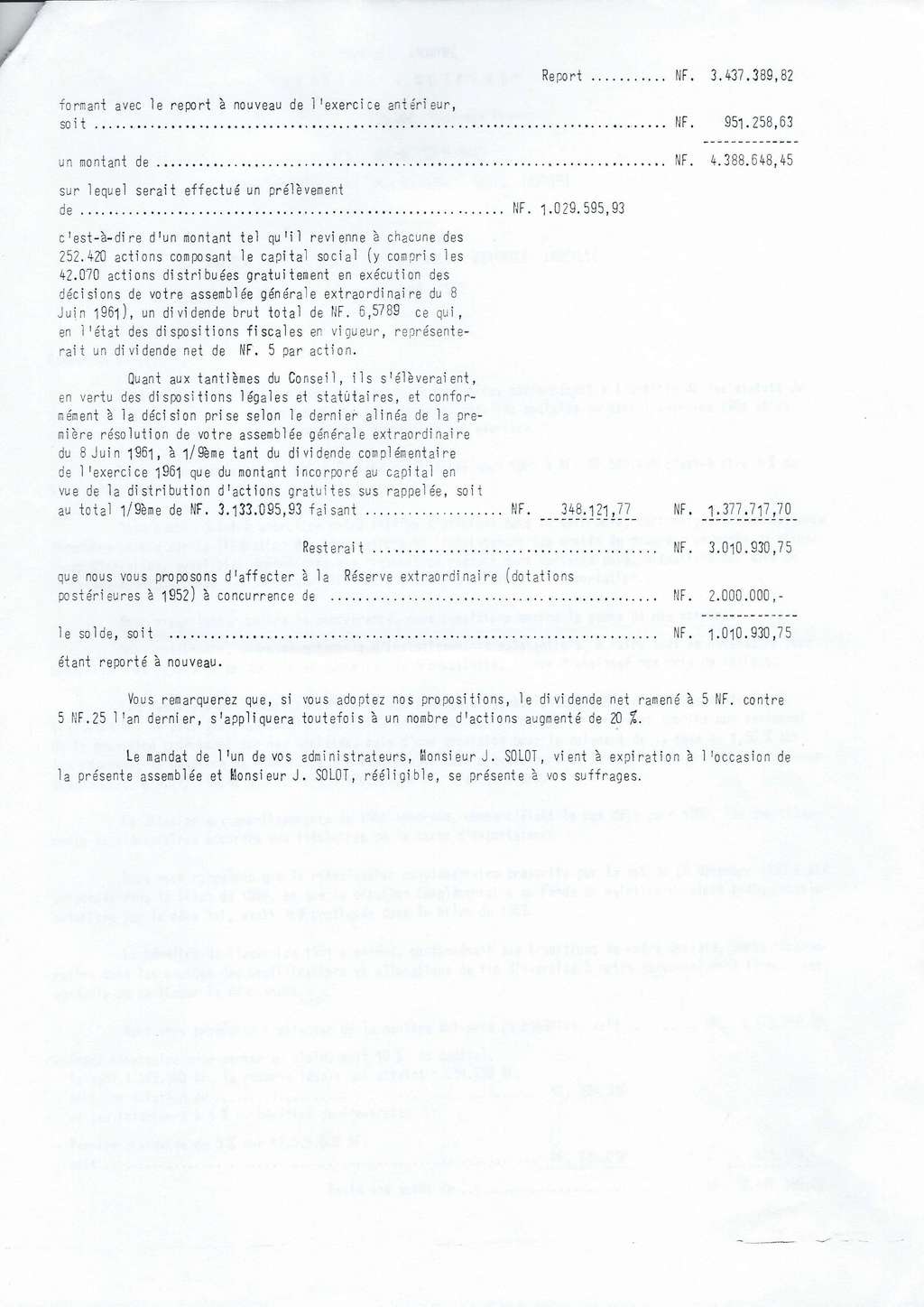 39 Rapport AG Annuelle du 04 JUIN 1962 247