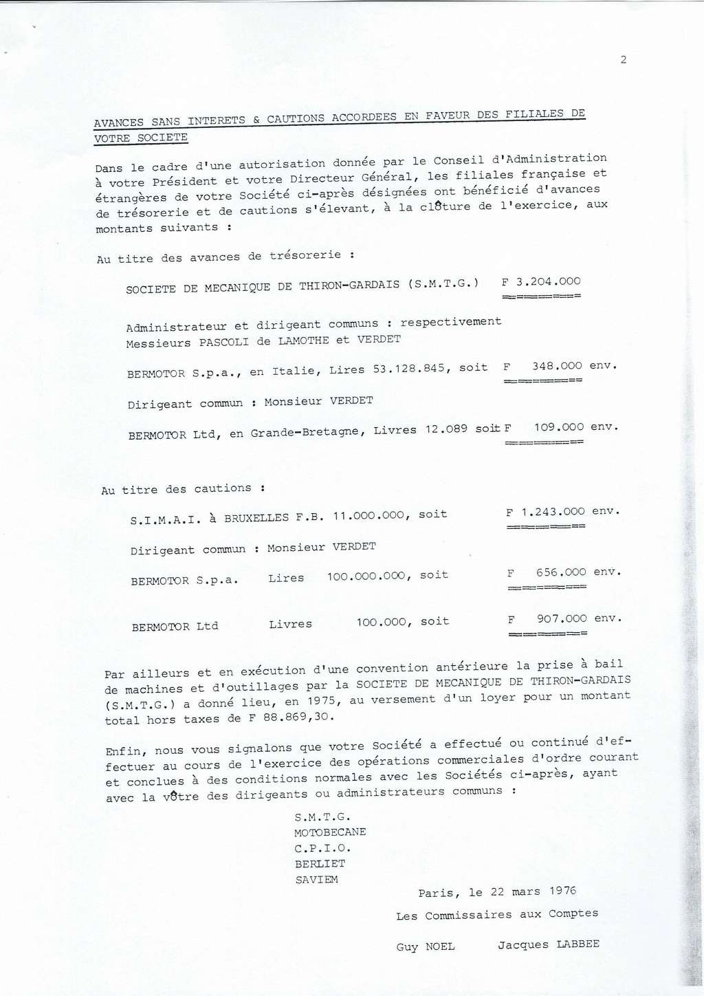 113 Rapport Spécial Commissaires Exercice 1975 2510