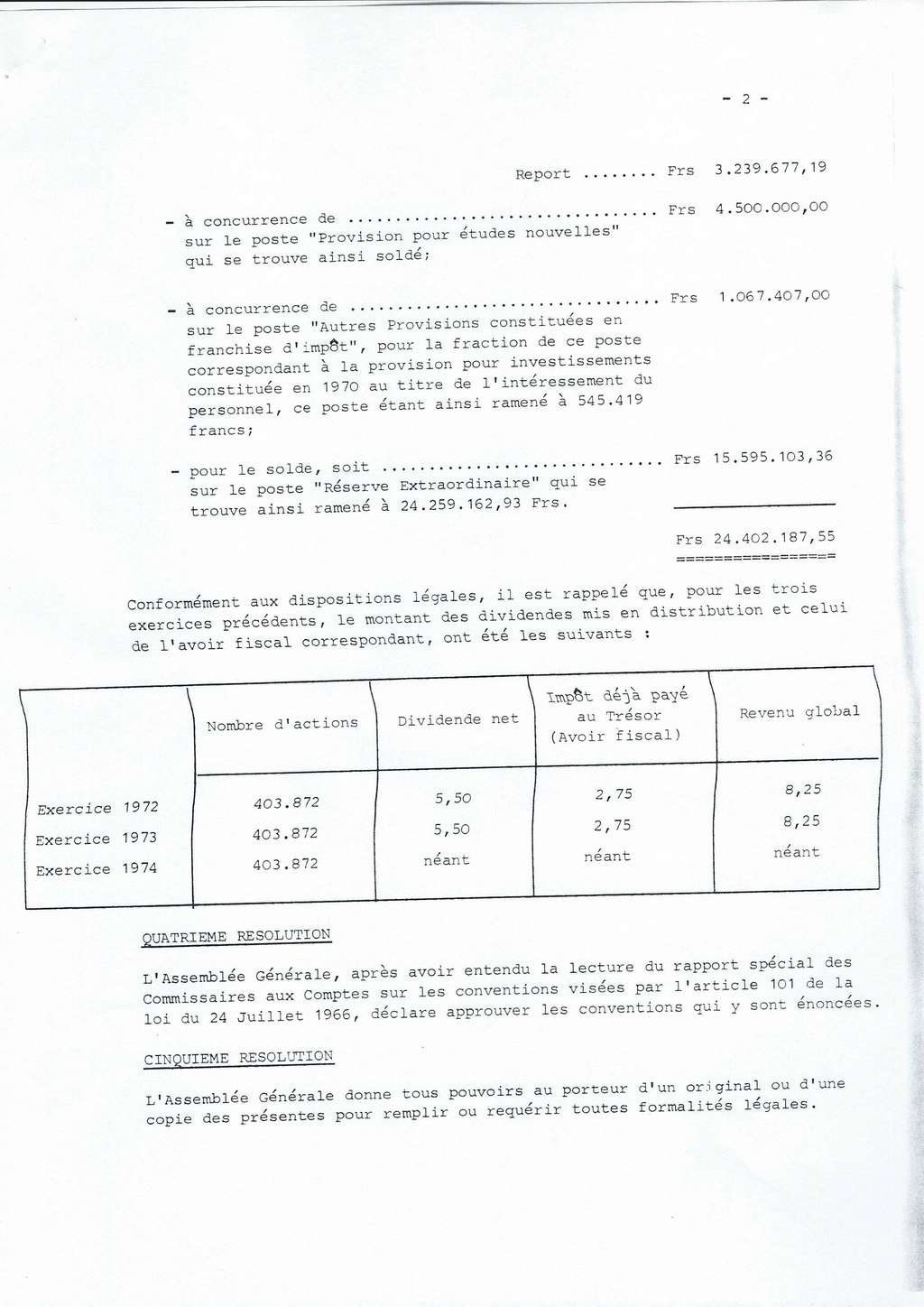 114 Textes Résolutions AGO du 29 juin 1976 2710