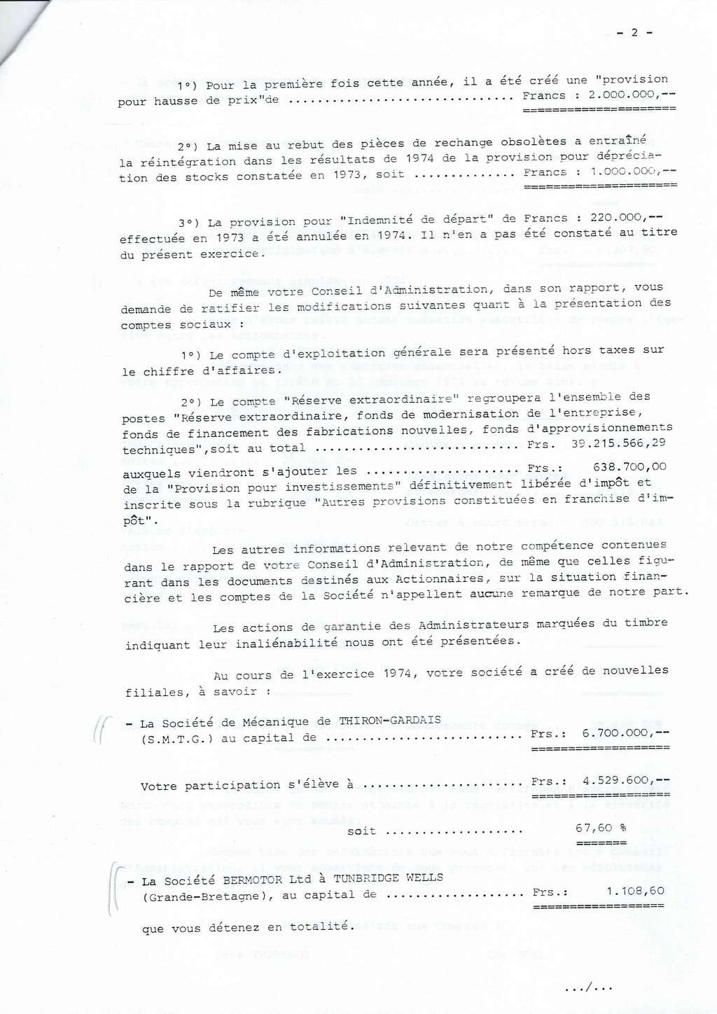 097 Rapport Commissaires aux Cptes sur  Exercice 1974 288