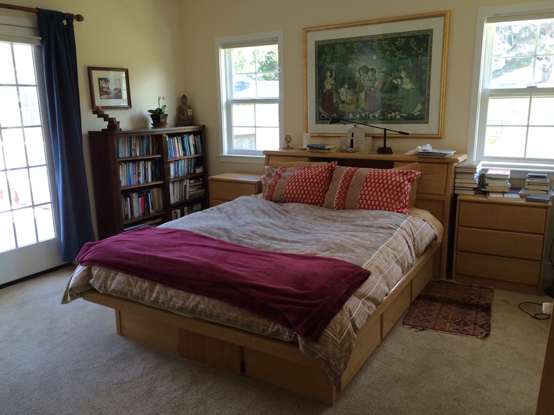 custom-made wooden queen-size bed with lots of storage Queen-13