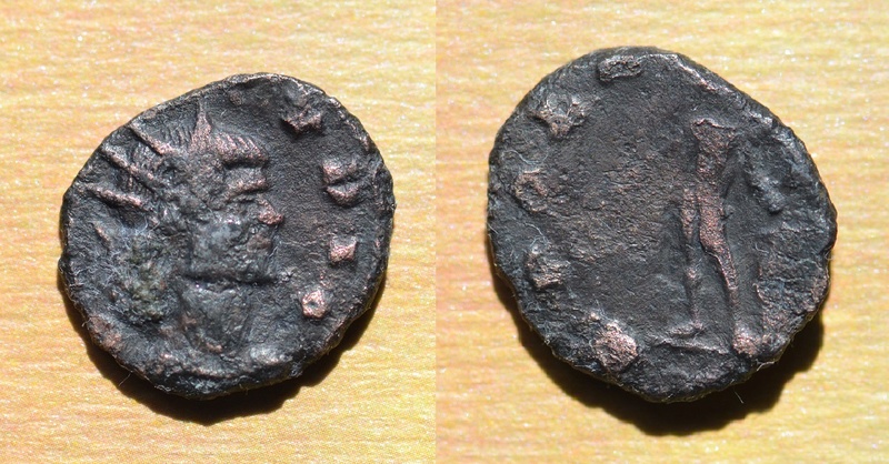 Antoniniano póstumo de Claudio II. APOLLI CONS. Apolo estante a izq. Ceca Roma?. 1010