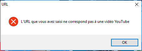 Application YouTube pour Windows Erreur10