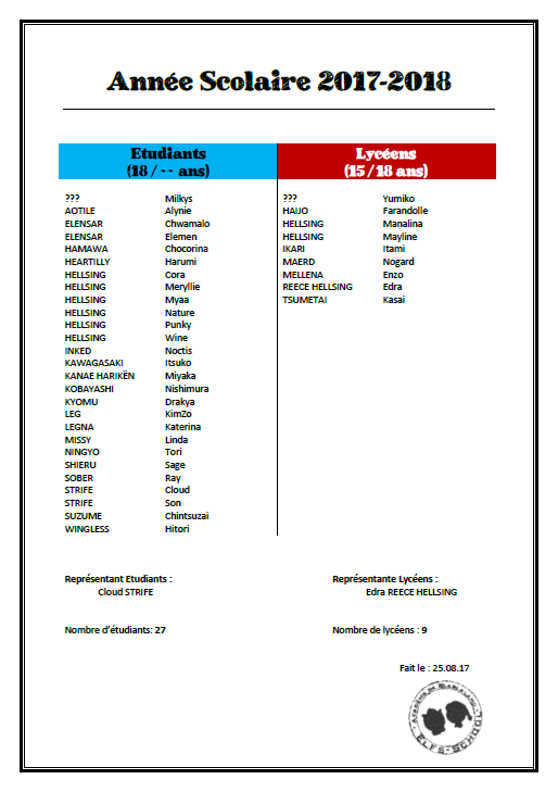 Liste des Etudiants et des Elèves & Inscription Etues10