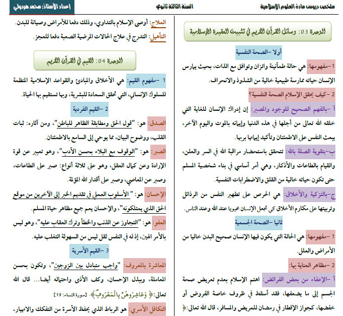 [المنتدى المفتوح]  اليكم افضل ملخص للشريعة لجميع الشعب باك الجزائر 2018 Bandic12