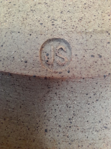 Stoneware plate, JS mark - Jane Smith? 20220810