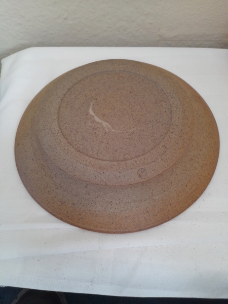 Stoneware plate, JS mark - Jane Smith? 20220812