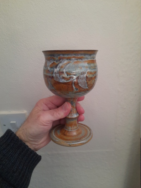 Stoneware goblet, impressed mark - Anvil pottery 20231116
