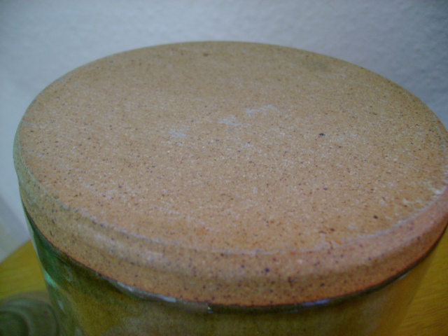 Unsigned stoneware lidded pot. Dsc06815