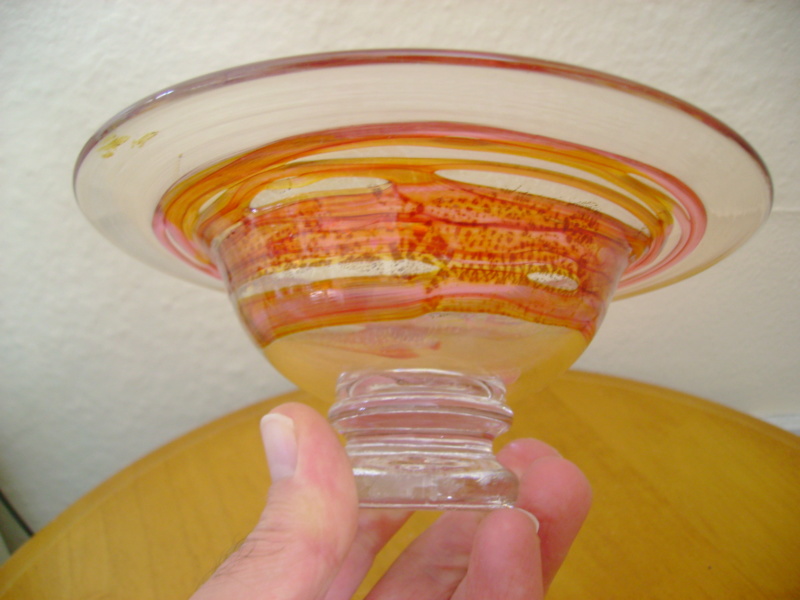 Glass blown bowl with etched mark - Topglass Dsc08213
