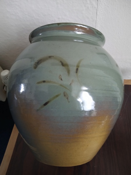 Stoneware vase for ID, KS mark circa 1983. Img_2392