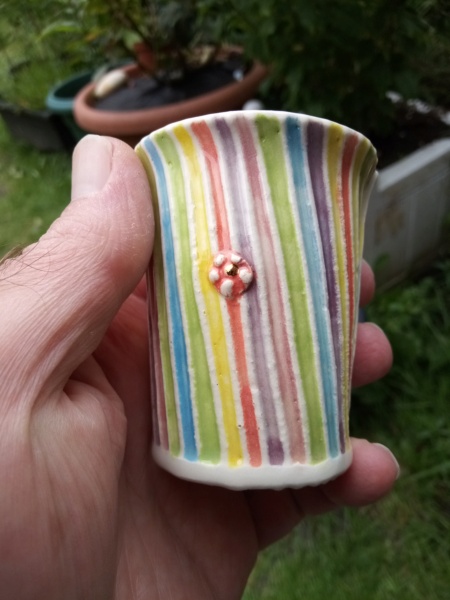 Hand rolled beaker & a jug, stamped Jess - Jessica Ball  Img_2449