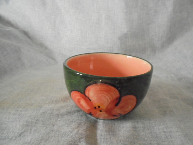 bowl - Christine Harris Green and pink floral teacup Dsc05613