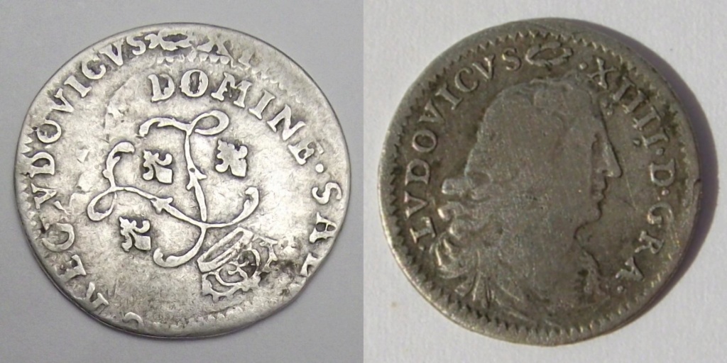 Pièce d'argent Louis XIV. Double frappe Rare Combien çà coute? Girada11