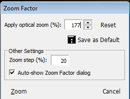 How is the Zoom Factor dialog supposed to work (detailed steps)? Pandor67