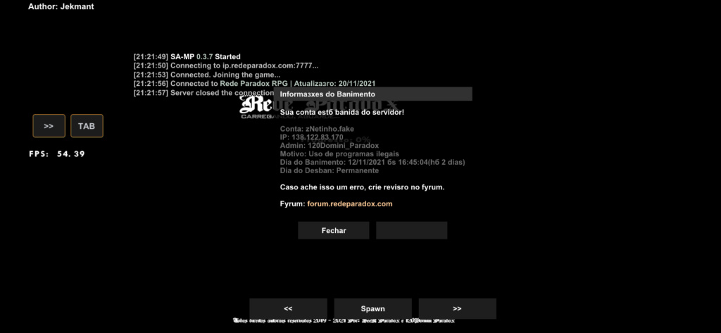 [14/11/2021] Revisão Ban - zNetinho.fake - Xiter/Cleo - Admin Responsável: 120Domini_Paradox Screen10