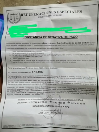 Banco Azteca me mandó una constancia de negativa de pago  Img_2014