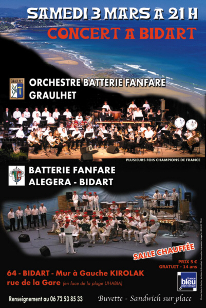 Concert de l'OBF de Graulhet / l' Alegera de Bidart 3 Mars Affich10