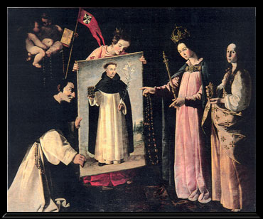 Sto. Domingo de Guzmán / Virgen de Rosario - s. XVII Zurbar10