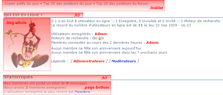 Les principaux identifiants CSS (phpBB2 & phpBB3) Phpbb315