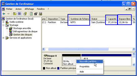 Comment partitionner mon disque dur avec Windows XP Gestio11