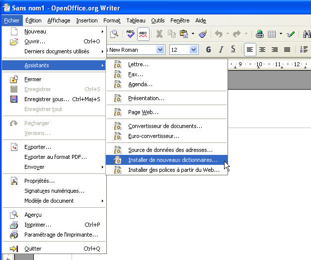 OpenOffice - Tutorial installation Dictonnaire Franais 1_assi10