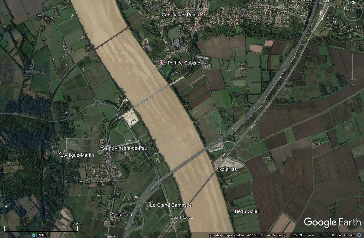 [Désormais visible sur Google-Earth] Pont sur la Dordogne de la LGV Tours-Bordeaux - Gironde - France Tsge_211