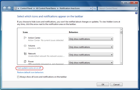 Customize the Notification Area in Windows 7 Cna610