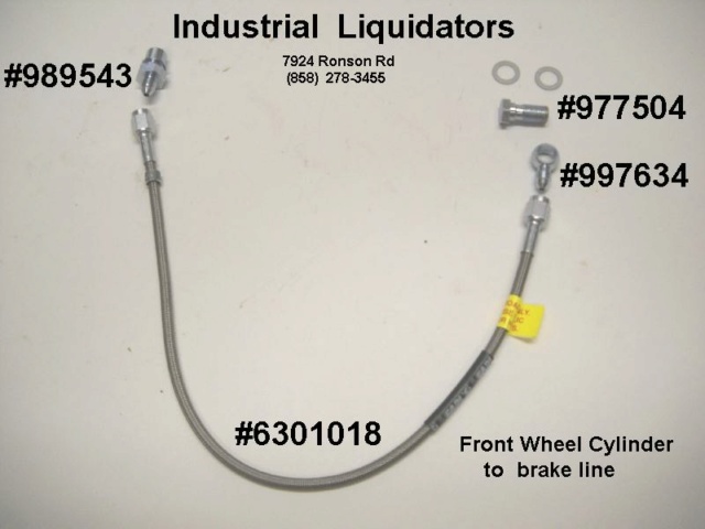 I need a short s shaped brake line from the master cylinder to the brake division block for a 66 g10 Braide11