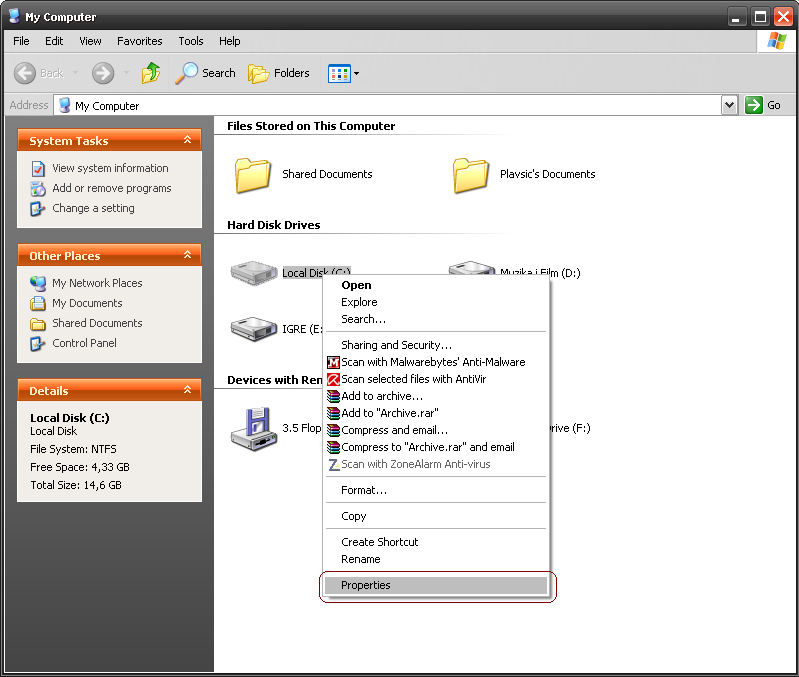 Hard drive missing memory Untitl11