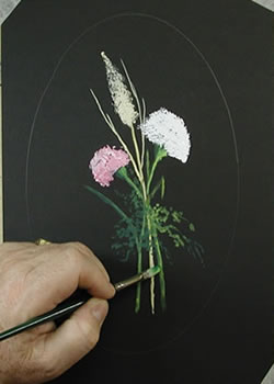 رسم  الزهور على اللوحة السوداء الطريقة بالصور درس رائع جدا 3710