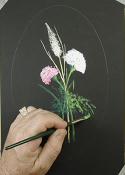 رسم  الزهور على اللوحة السوداء الطريقة بالصور درس رائع جدا 3810
