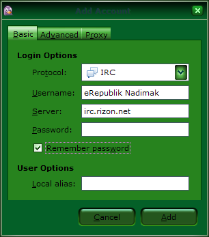 Dolazak na IRC pomocu Pidgin Ss-20114