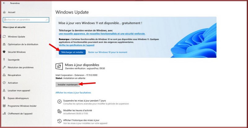 Comment installer Windows 11 W1117