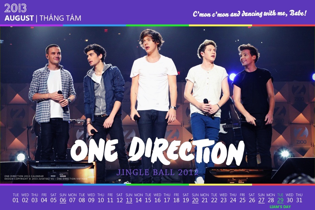 One Direction 2013 Calendar by Juskteez August10