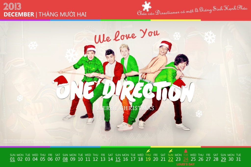 One Direction 2013 Calendar by Juskteez Decemb10