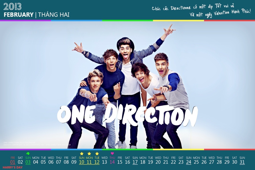 One Direction 2013 Calendar by Juskteez Februa10
