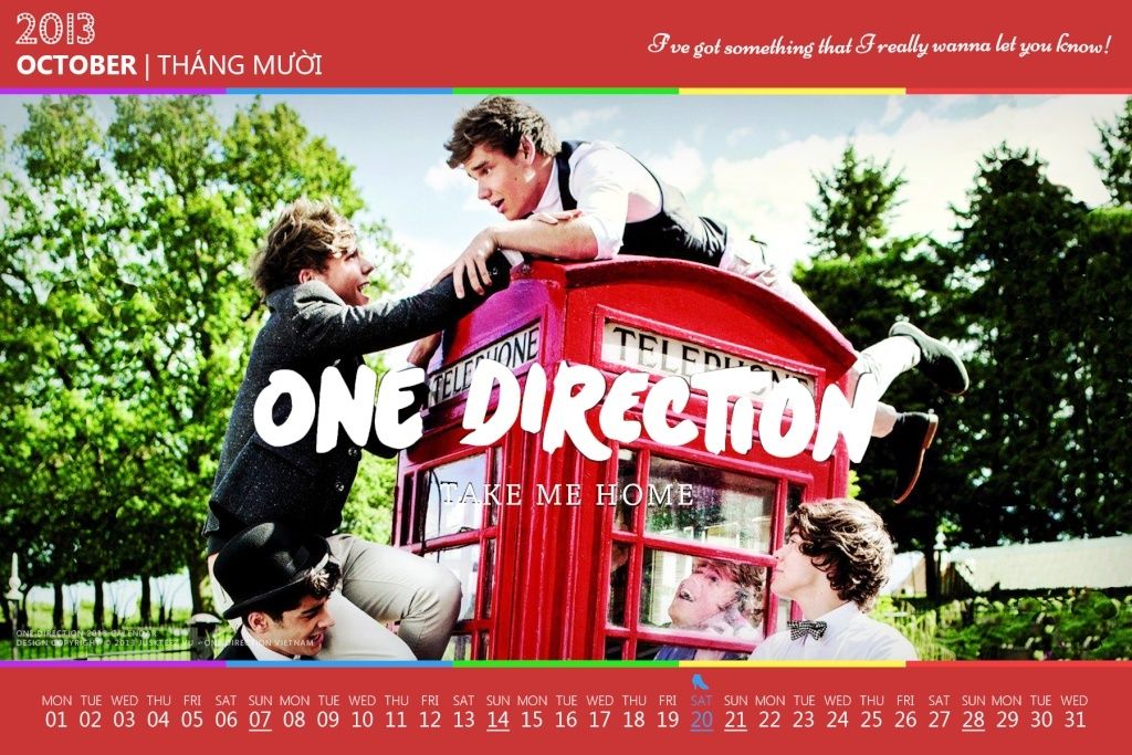 One Direction 2013 Calendar by Juskteez Octobe10