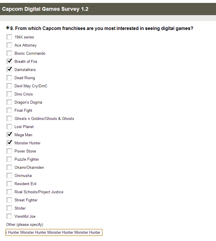 Capcom Survey- tell 'em whats wrong! Lawl11