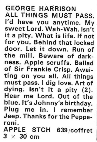 George Harrison : All Things Must Pass (1970) R49-1719