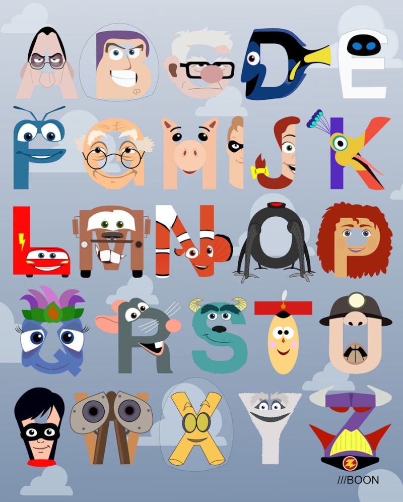 Images insolites et amusantes sur le thème de Pixar/Disney - Page 29 Alphab10