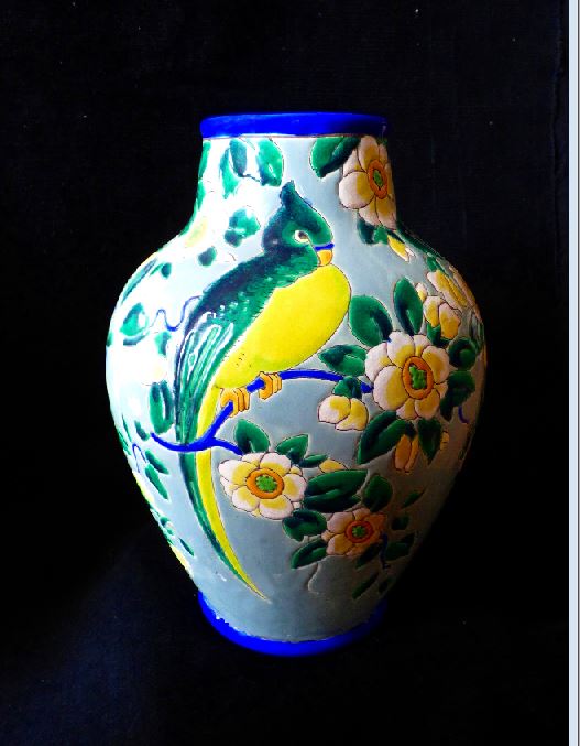 Vase au perruches ou perroquet KERAMIS Kerami10