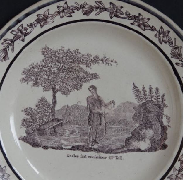 Assiettes  ceramique de Choisy décor  Légende de Guillaume Tell Monter10