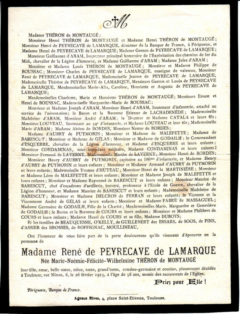 Marie Noémie Félicité Wilhelmine Théron de Montaugé TOULOUSE. Peyrec13