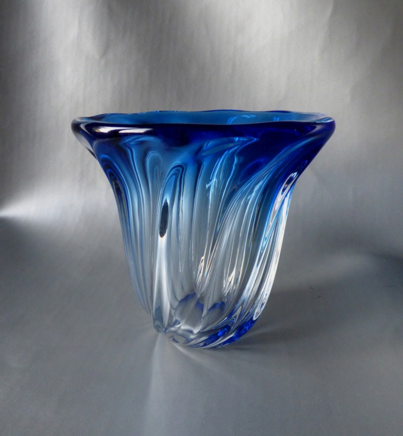 vase signé VAL ST Lambert modèle Torsade 1960