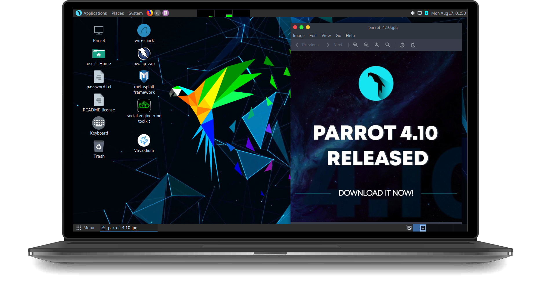 Parrot Security OS 5.0.1 Notebo12